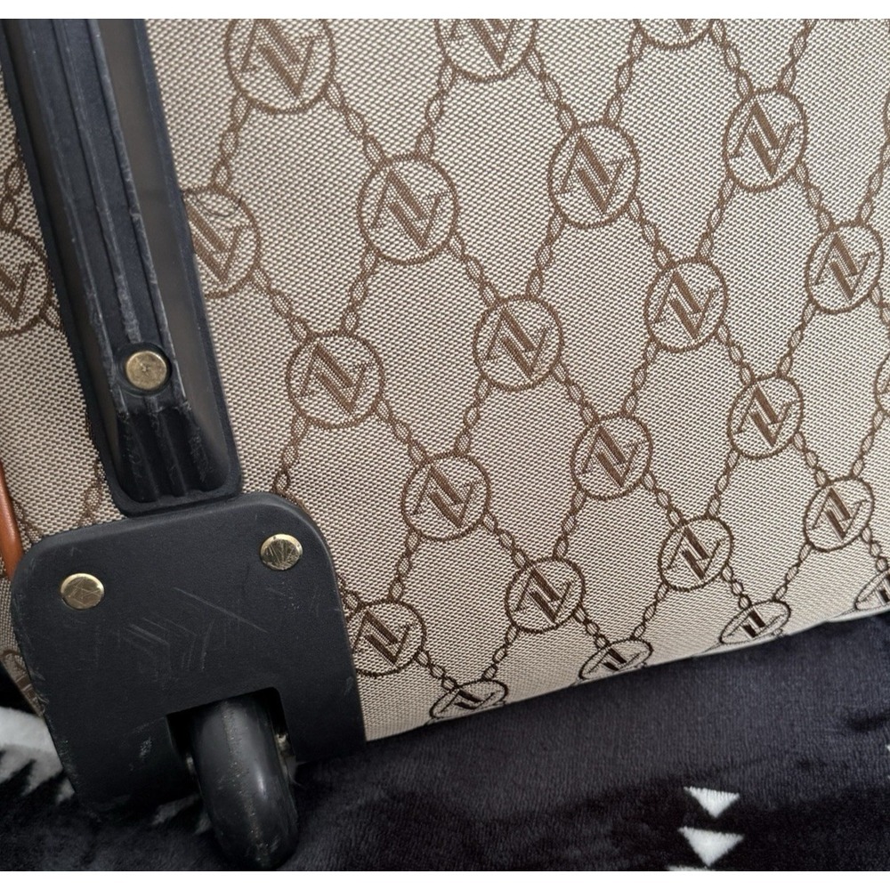 Adrienne Vittadini Duffle Bag Signature Print Monogram Italian Travel Luggage - Picture 9 of 16